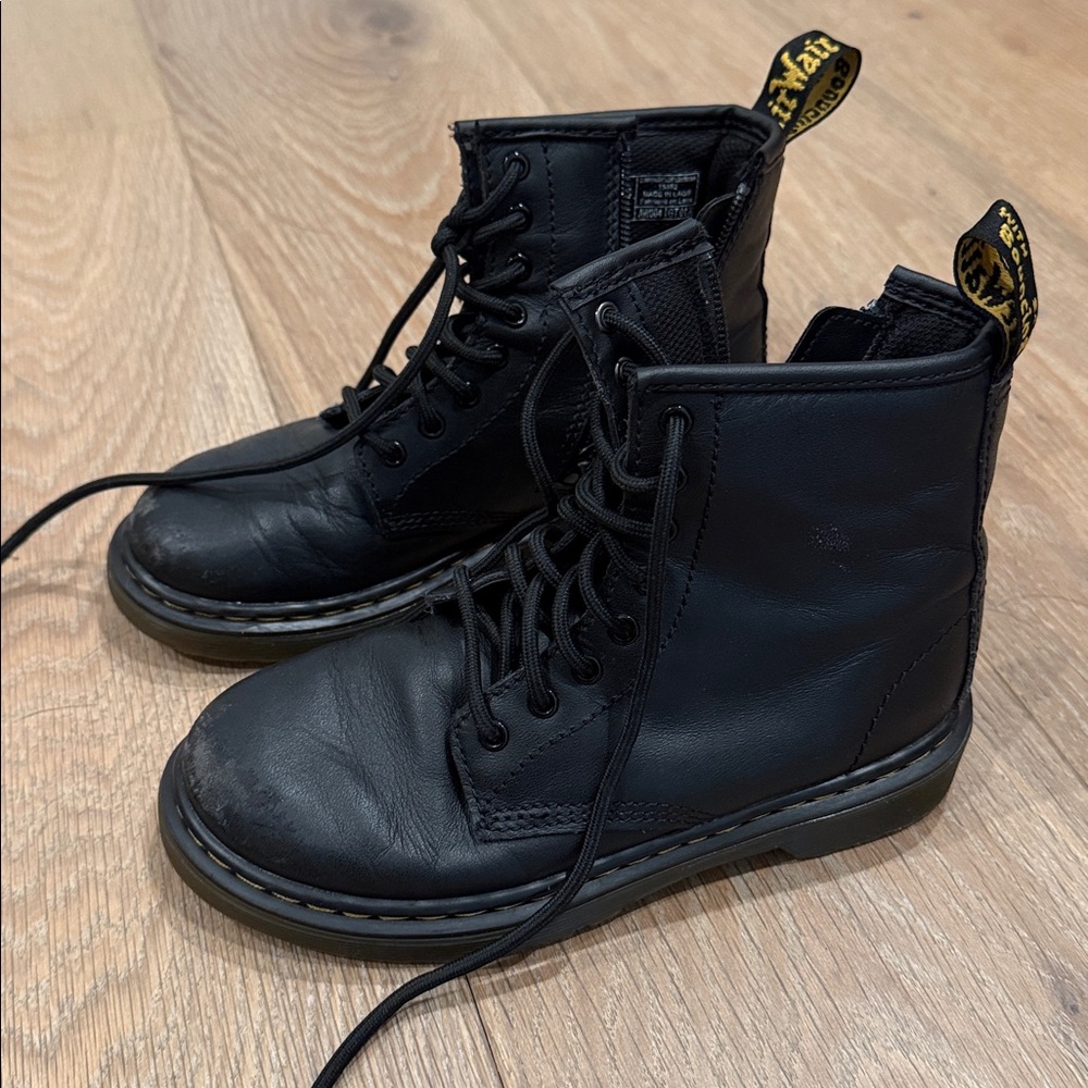 Dr. Martens Black Leather Combat Boots